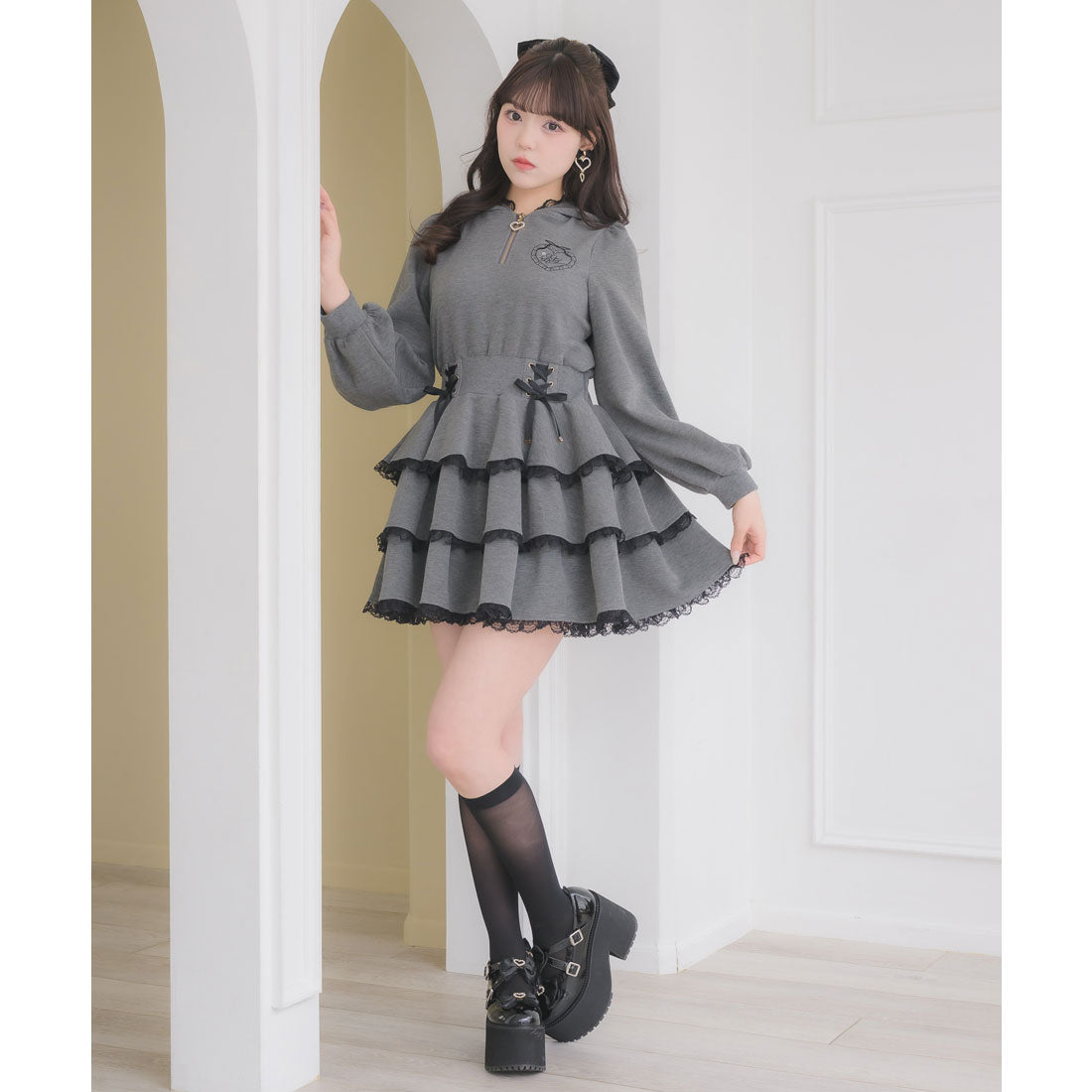 ロジータ ROJITA ティアードスウェットワンピース （グレー） グレー