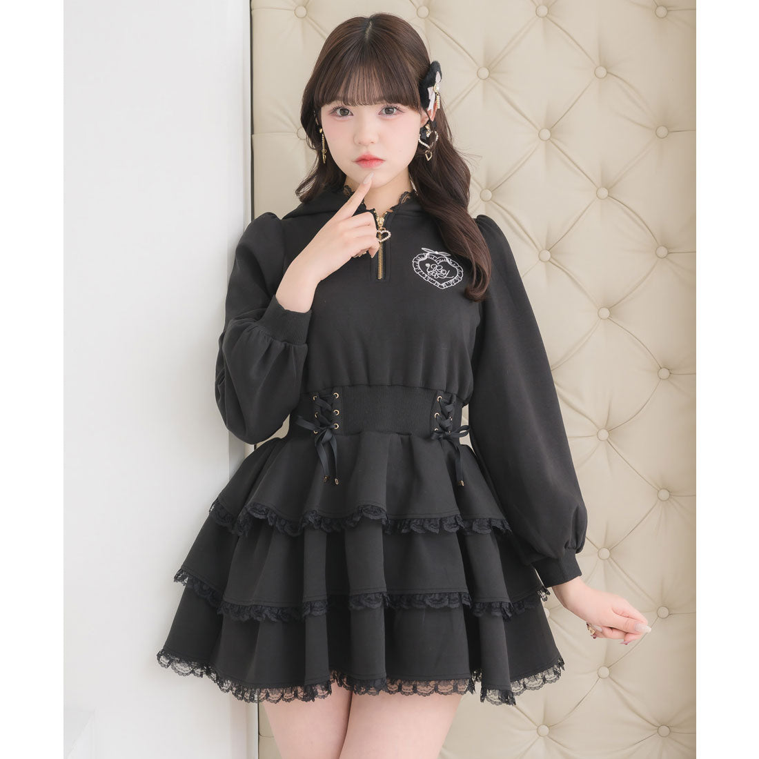 ロジータ ROJITA ティアードスウェットワンピース （ブラック） ブラック