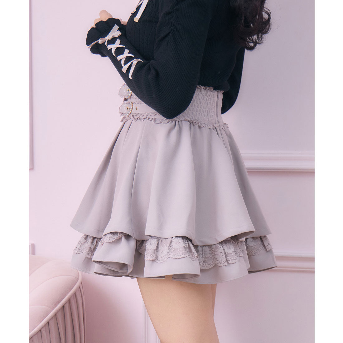 ロジータ ROJITA 2段フレアスカート （ピンク） ピンク