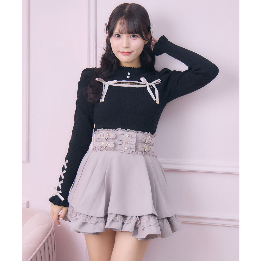 ロジータ ROJITA 2段フレアスカート （ピンク） ピンク