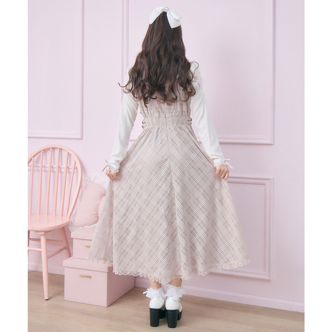 ロジータ ROJITA ビッグリボン長袖ロングワンピース （ピンク） ピンク