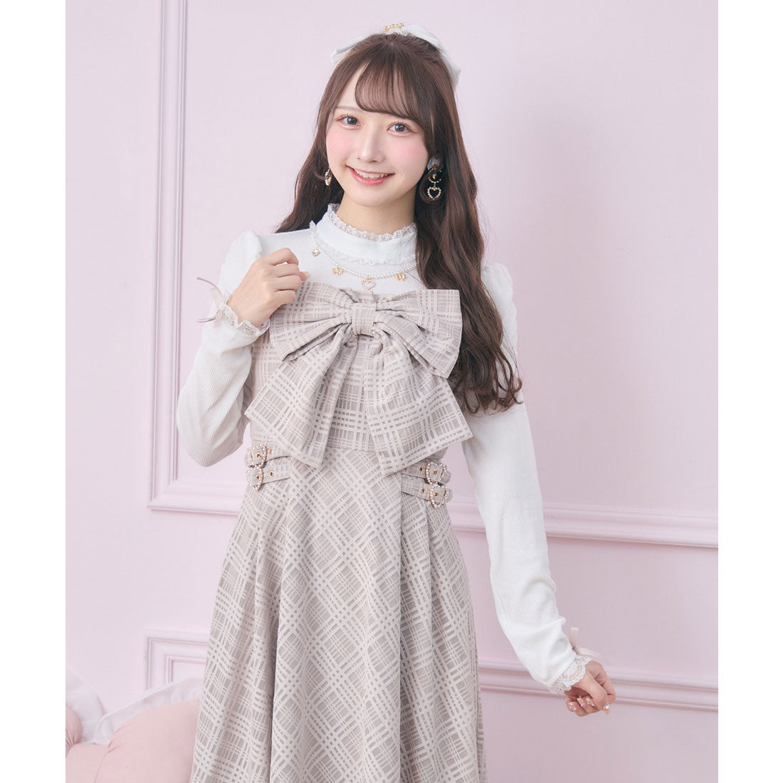 ロジータ ROJITA ビッグリボン長袖ロングワンピース （ピンク） ピンク