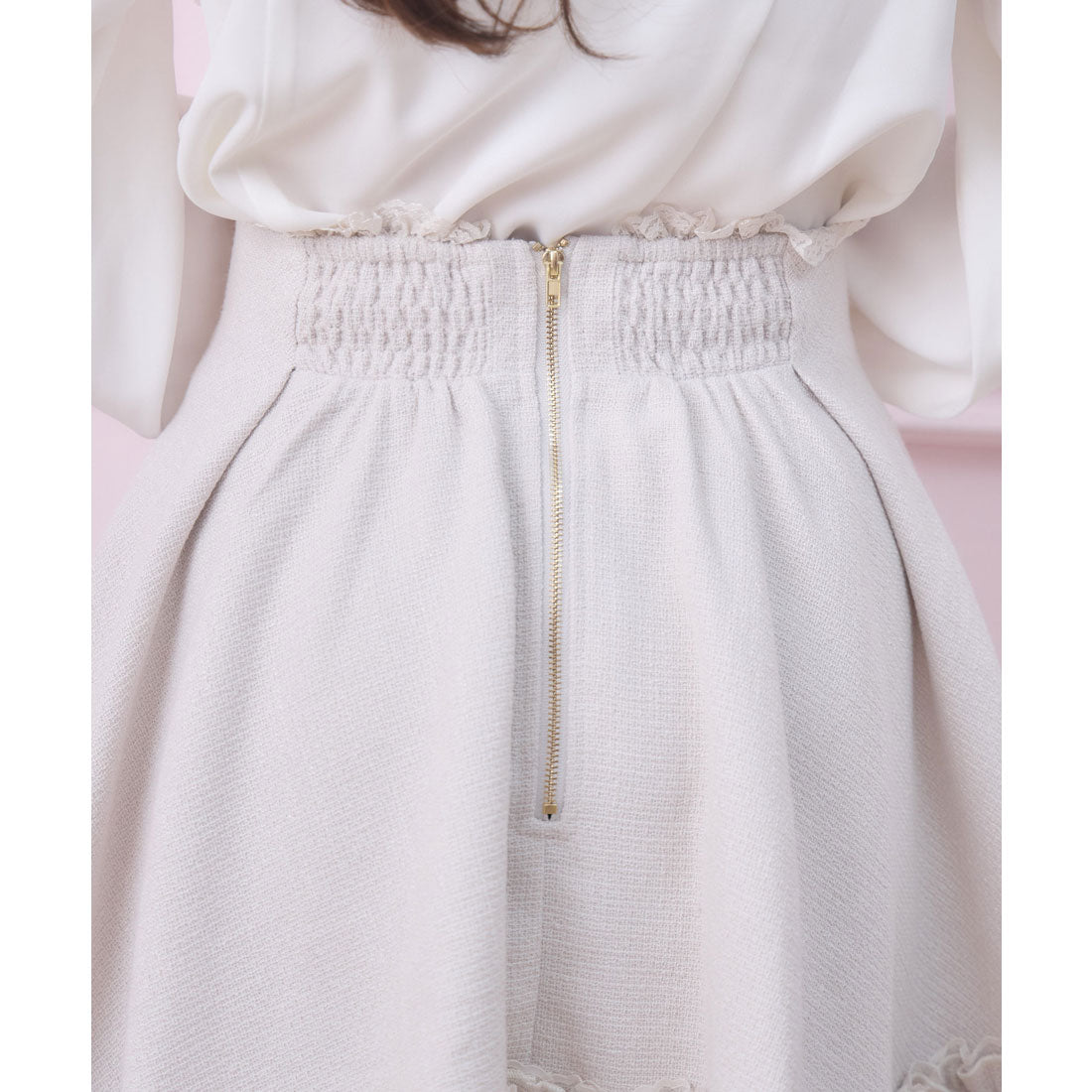 ロジータ ROJITA レースアップ裾フリルスカパン （チェック） チェック