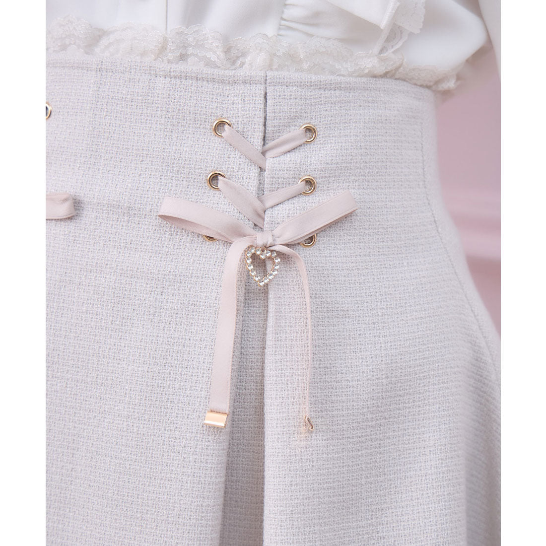 ロジータ ROJITA レースアップ裾フリルスカパン （チェック） チェック