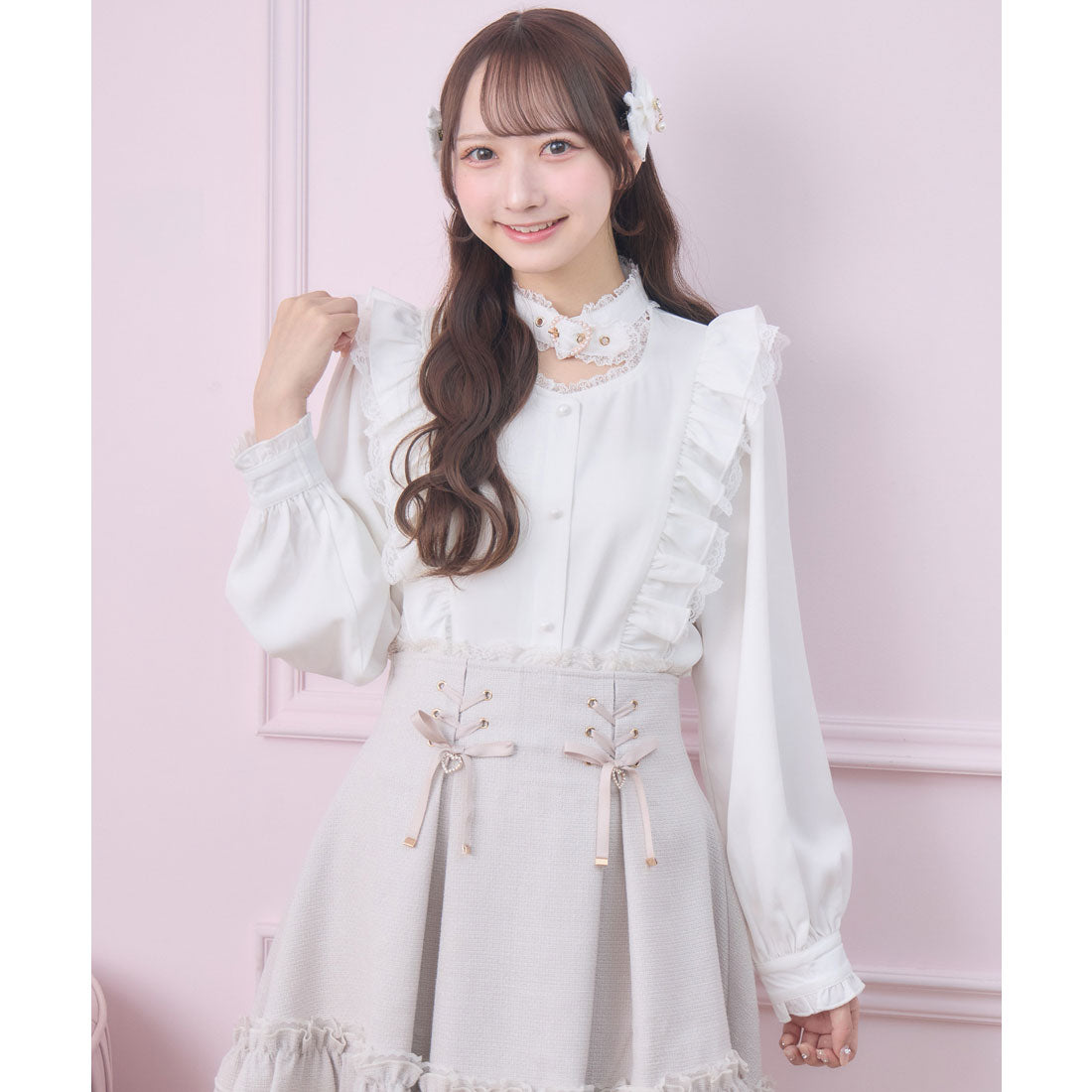 ロジータ ROJITA ハートバックルラッフルフリルブラウス （ホワイト） ホワイト