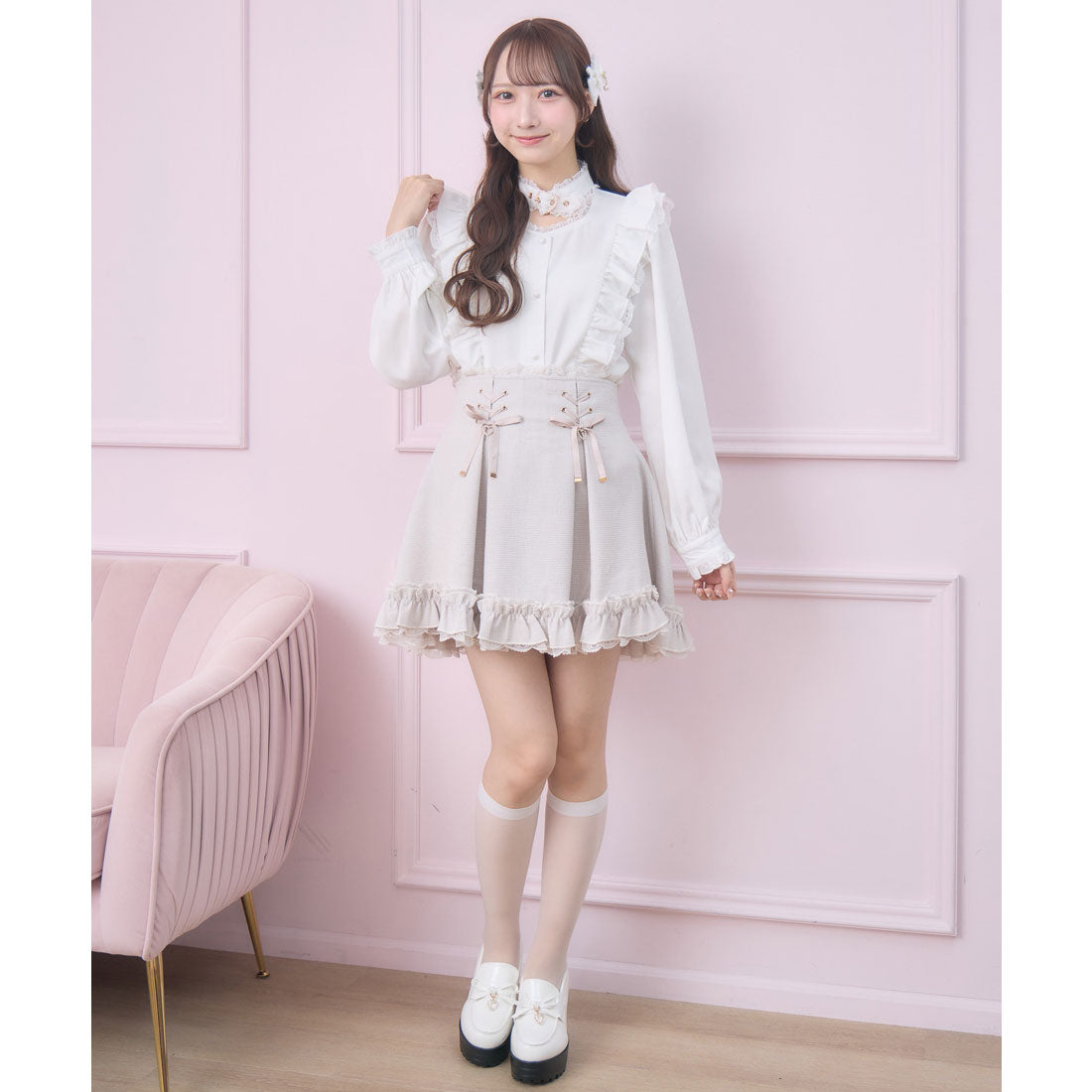 ロジータ ROJITA ハートバックルラッフルフリルブラウス （ホワイト） ホワイト