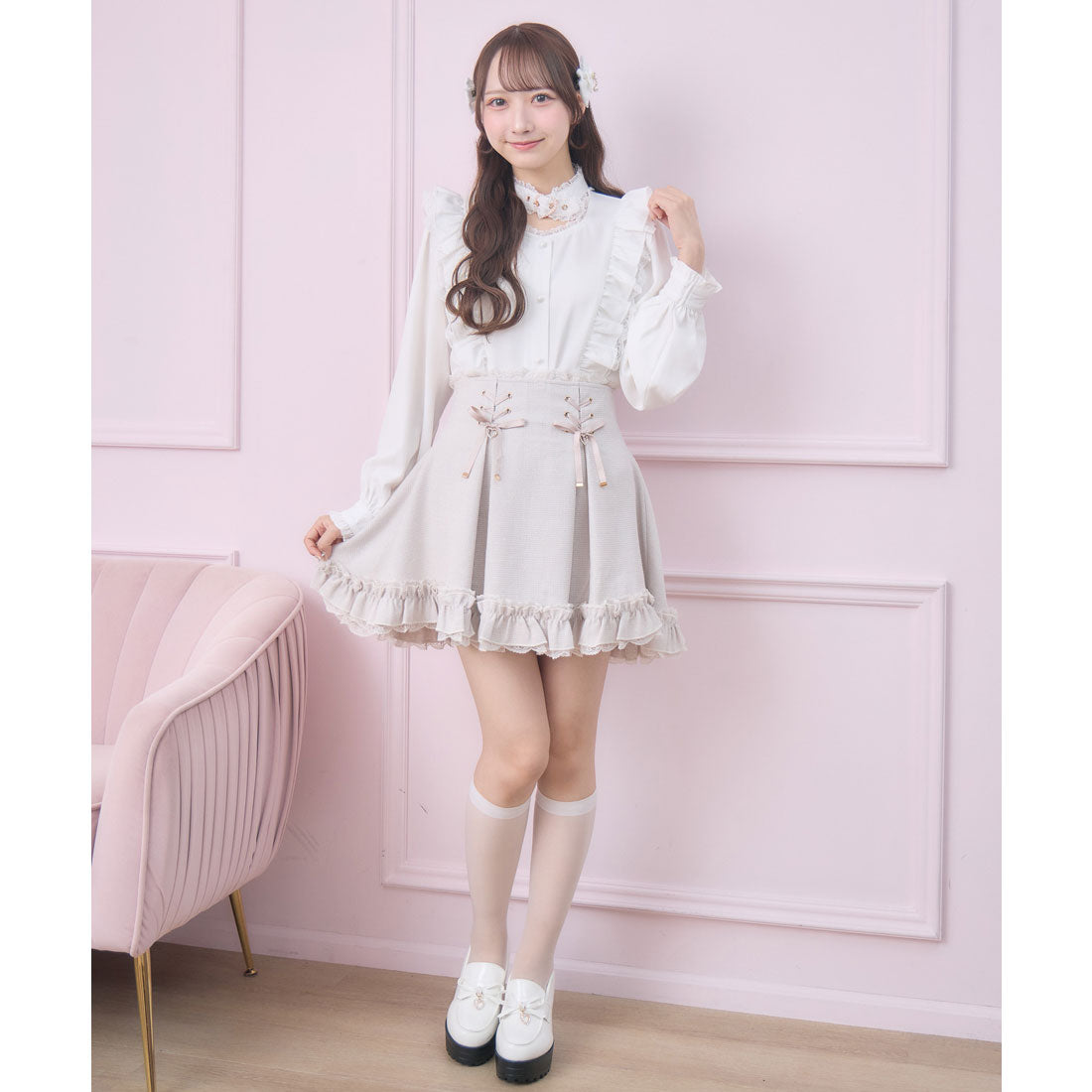 ロジータ ROJITA ハートバックルラッフルフリルブラウス （ホワイト） ホワイト