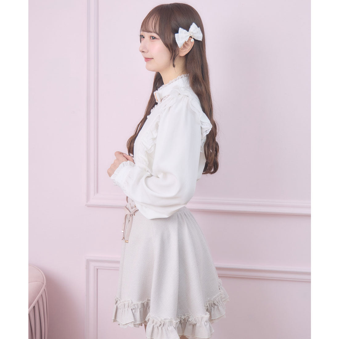 ロジータ ROJITA ハートバックルラッフルフリルブラウス （ホワイト） ホワイト