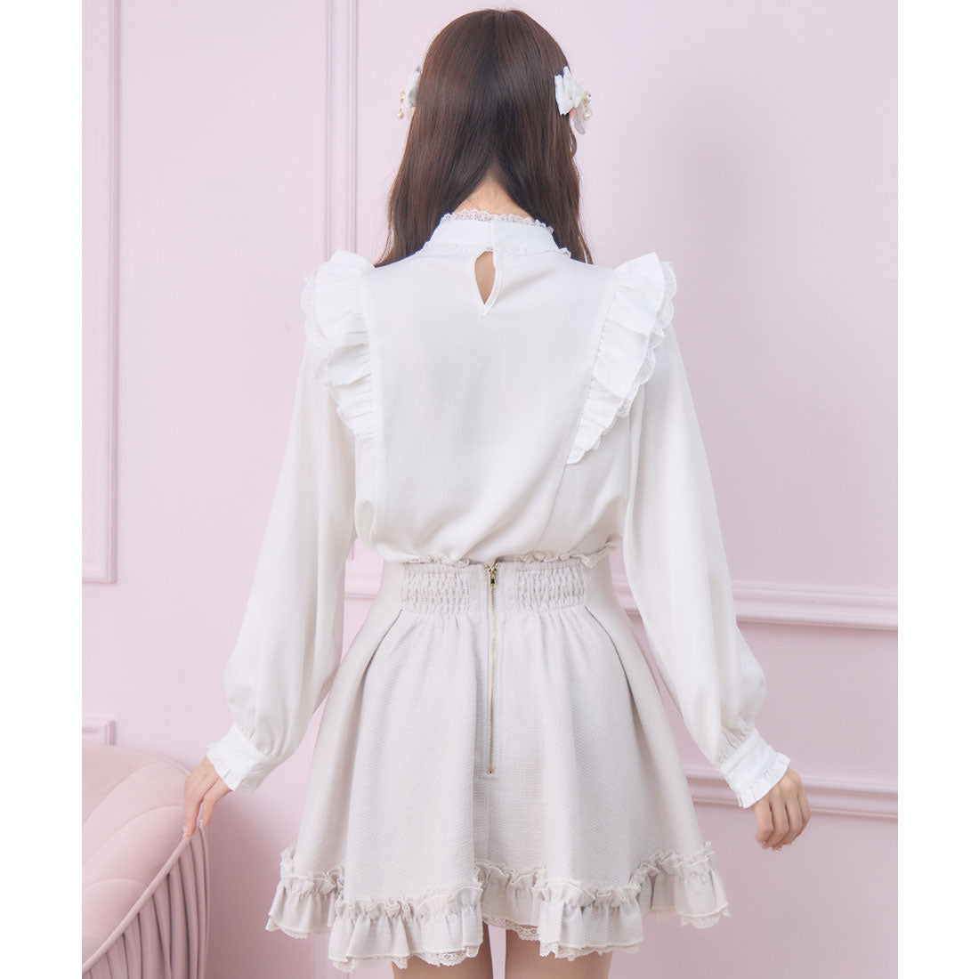 ロジータ ROJITA ハートバックルラッフルフリルブラウス （ホワイト） ホワイト