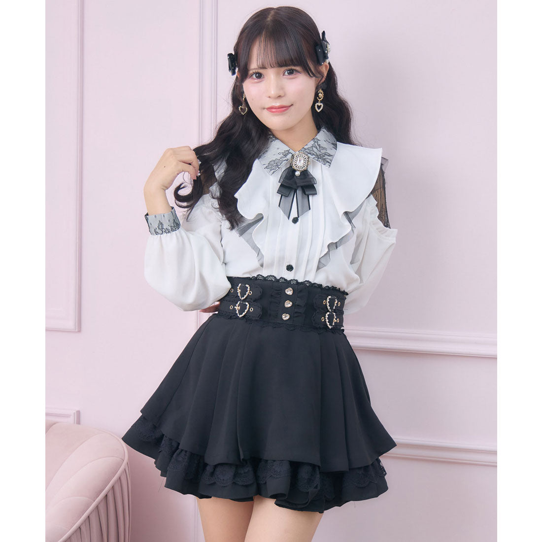 ロジータ ROJITA ラッフル肩開きブラウス （ホワイト） ホワイト