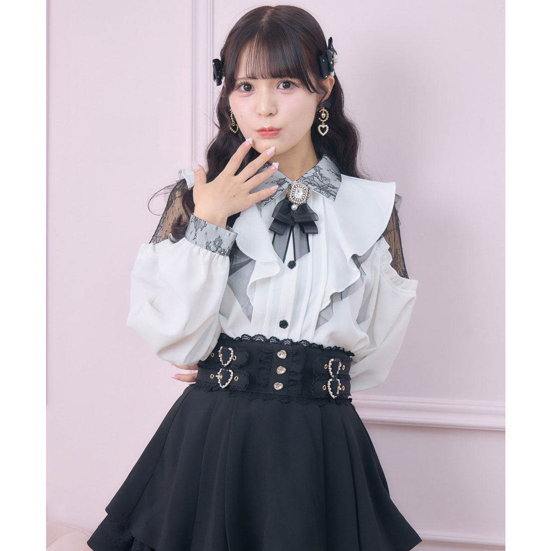 ロジータ ROJITA ラッフル肩開きブラウス （ホワイト） ホワイト