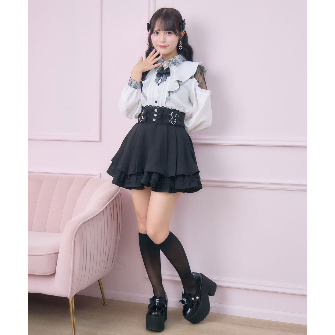 ロジータ ROJITA ラッフル肩開きブラウス （ホワイト） ホワイト