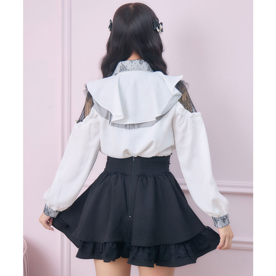 ロジータ ROJITA ラッフル肩開きブラウス （ホワイト） ホワイト