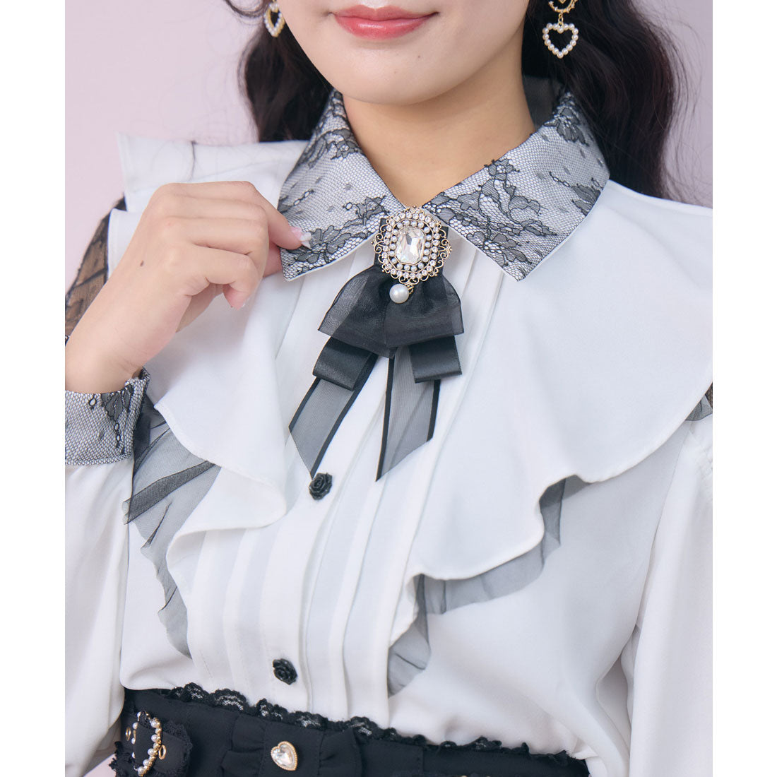 ロジータ ROJITA ラッフル肩開きブラウス （ホワイト） ホワイト