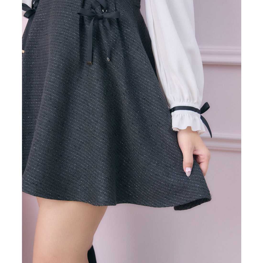 ロジータ ROJITA レースアップラメツイードワンピース （ピンク） ピンク