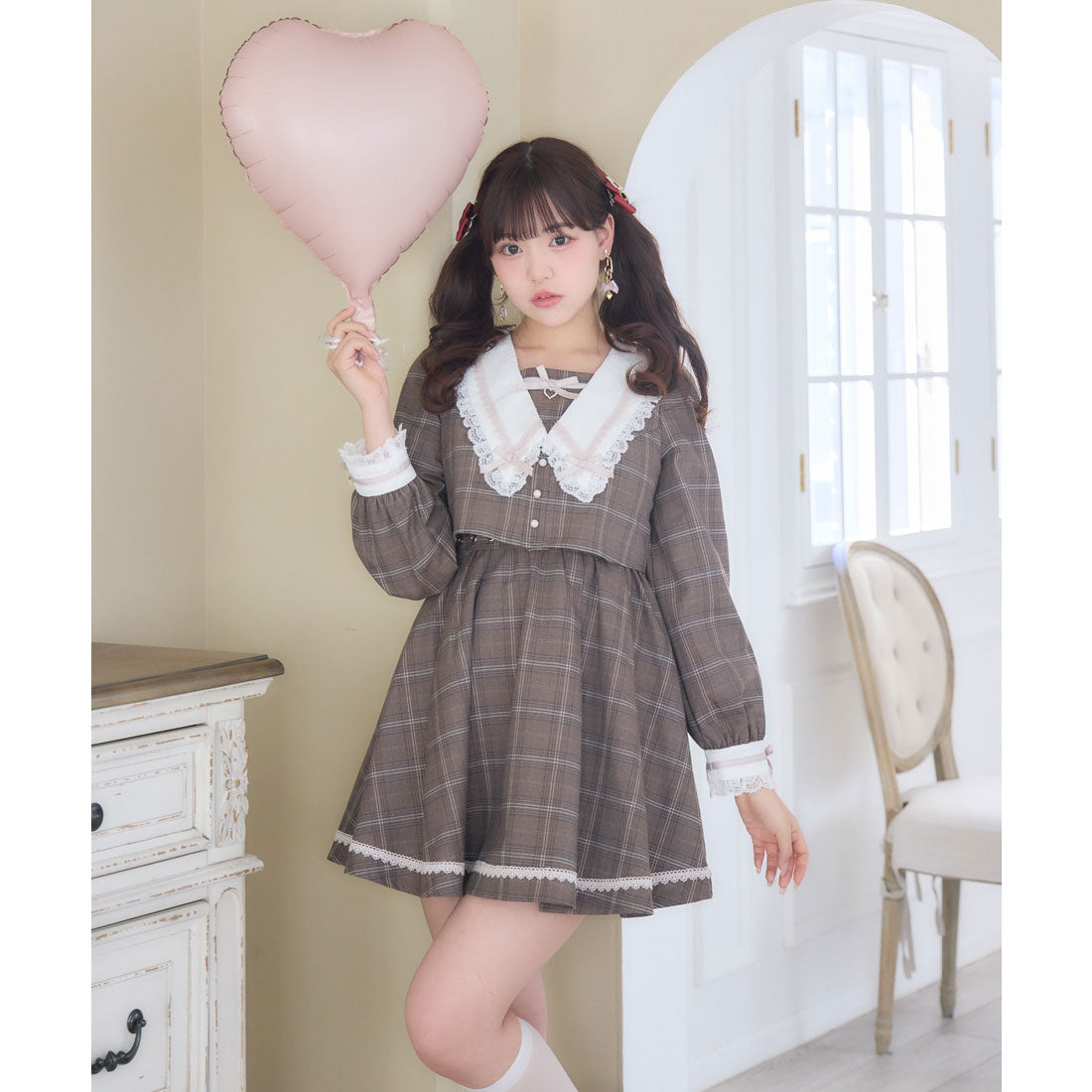 ロジータ ROJITA レイヤード配色セーラーワンピース （チェック） チェック