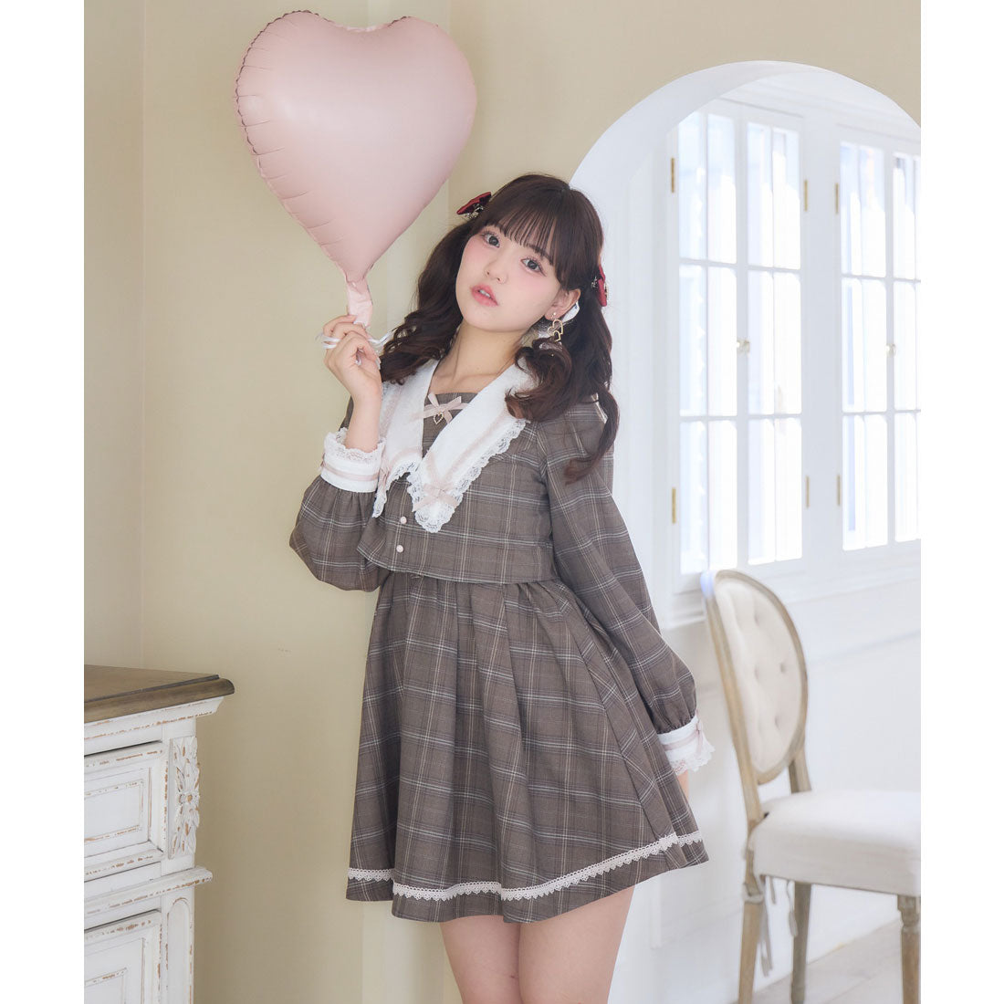 ロジータ ROJITA レイヤード配色セーラーワンピース （チェック） チェック