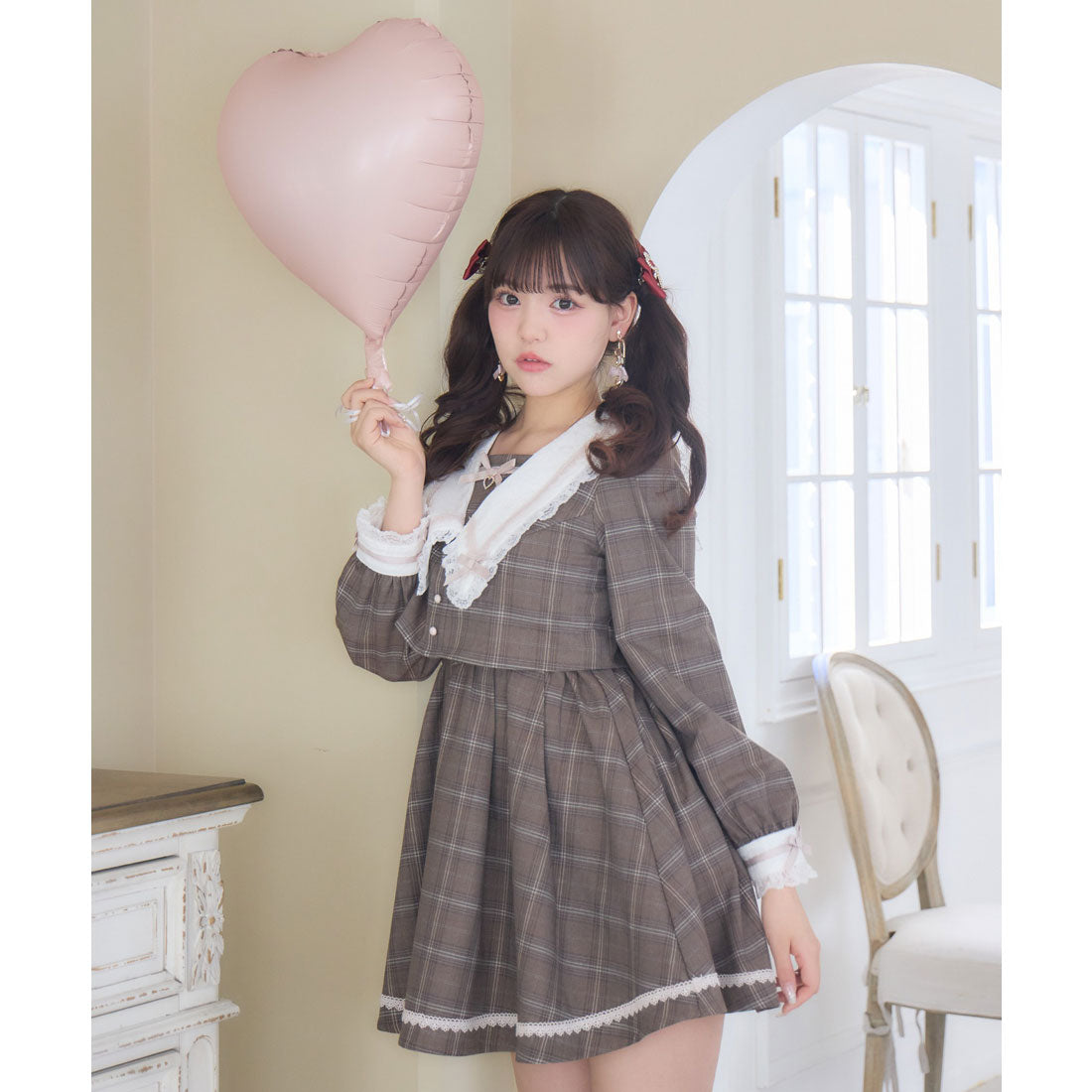 ロジータ ROJITA レイヤード配色セーラーワンピース （チェック） チェック