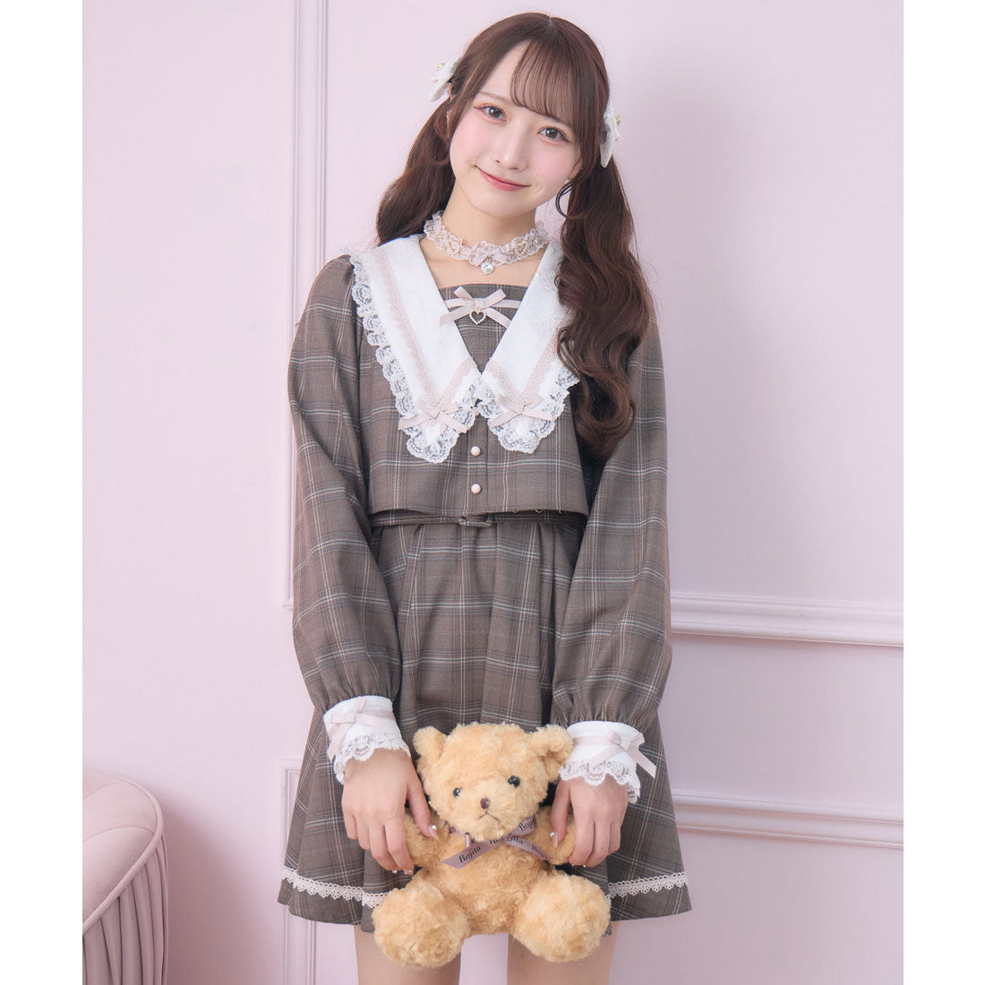 ロジータ ROJITA レイヤード配色セーラーワンピース （チェック） チェック