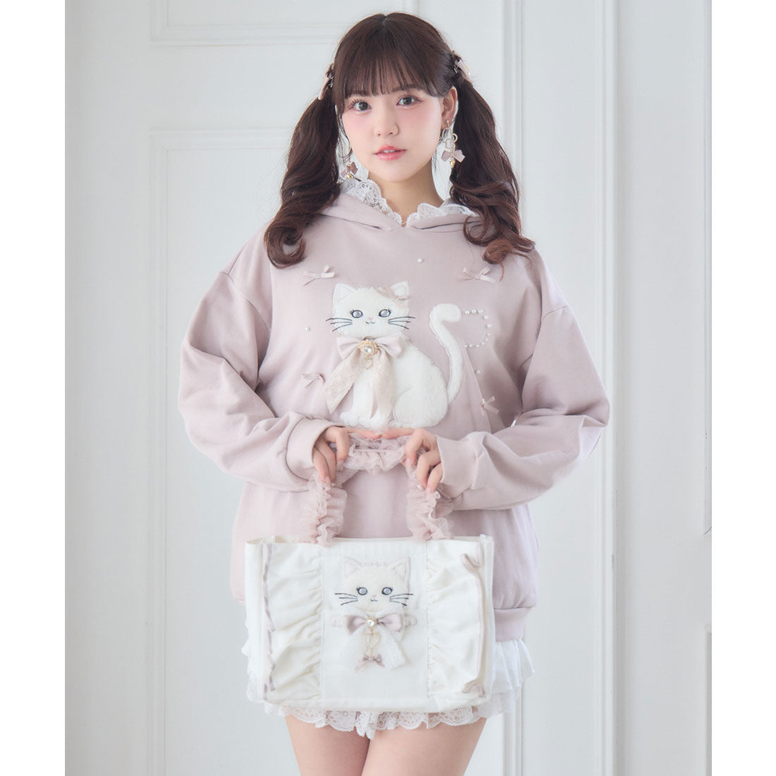 ロジータ ROJITA RibbonCat ミニトートバッグ （ホワイト） ホワイト