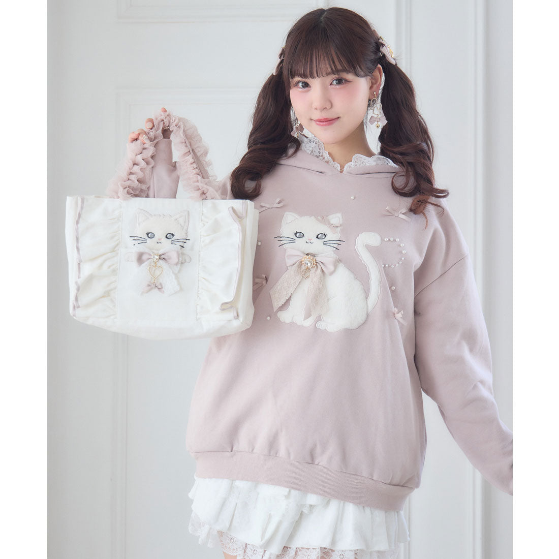 ロジータ ROJITA RibbonCat ミニトートバッグ （ホワイト） ホワイト