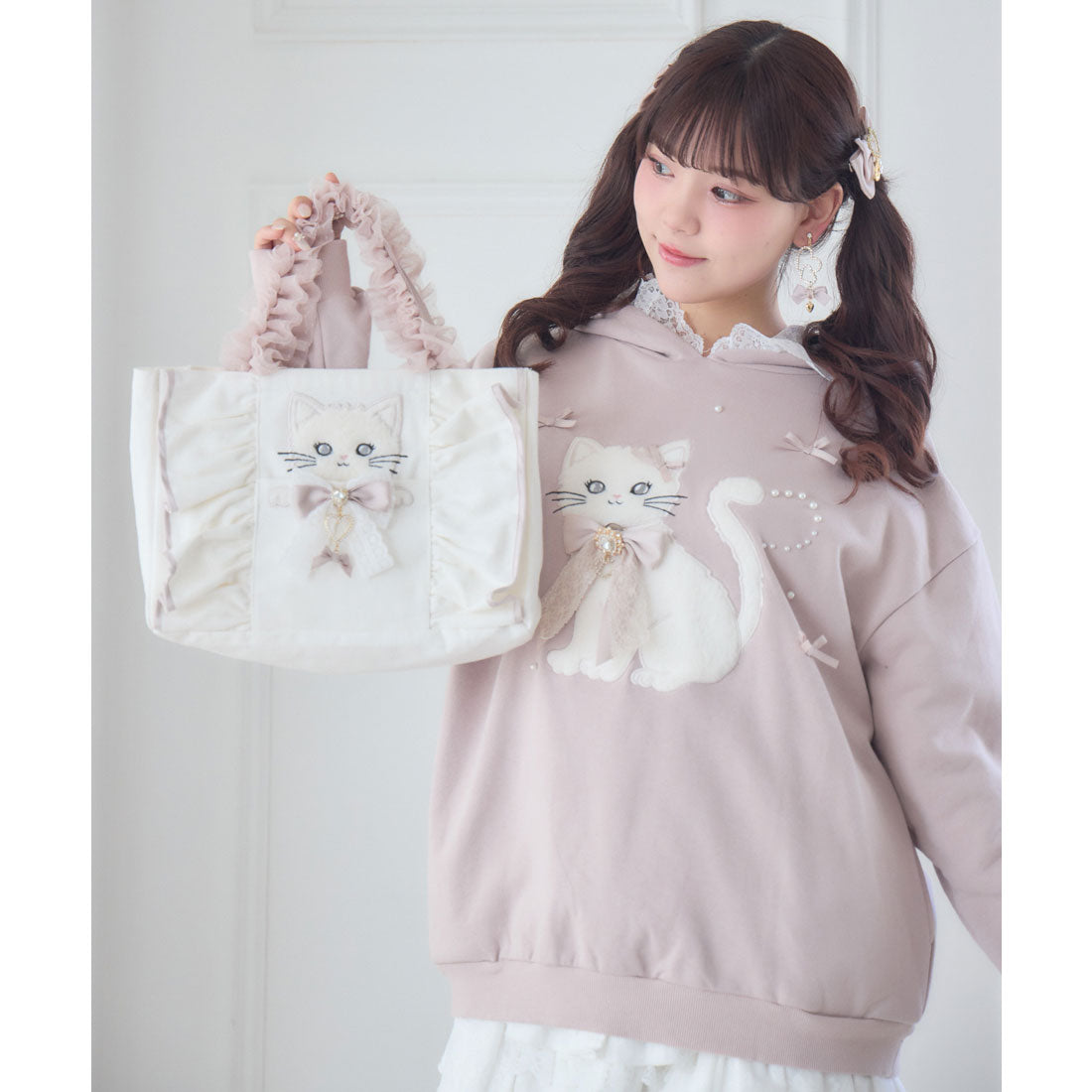 ロジータ ROJITA RibbonCat ミニトートバッグ （ホワイト） ホワイト