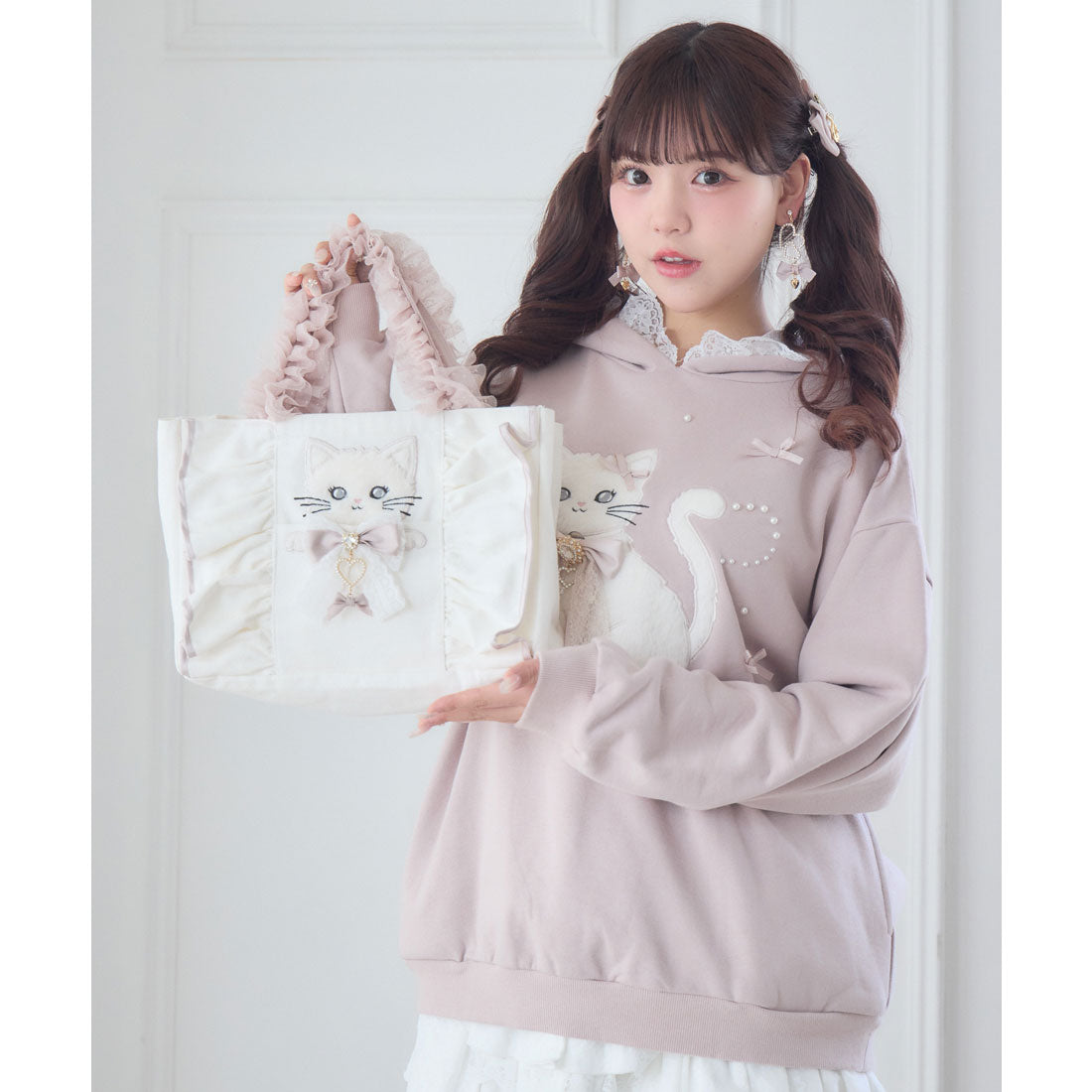 ロジータ ROJITA RibbonCat ミニトートバッグ （ホワイト） ホワイト