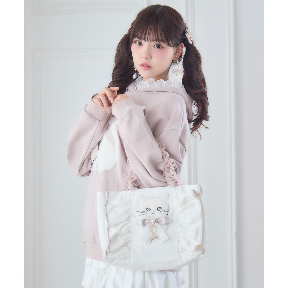 ロジータ ROJITA RibbonCat ミニトートバッグ （ホワイト） ホワイト