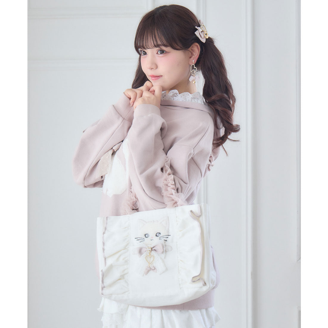 ロジータ ROJITA RibbonCat ミニトートバッグ （ホワイト） ホワイト