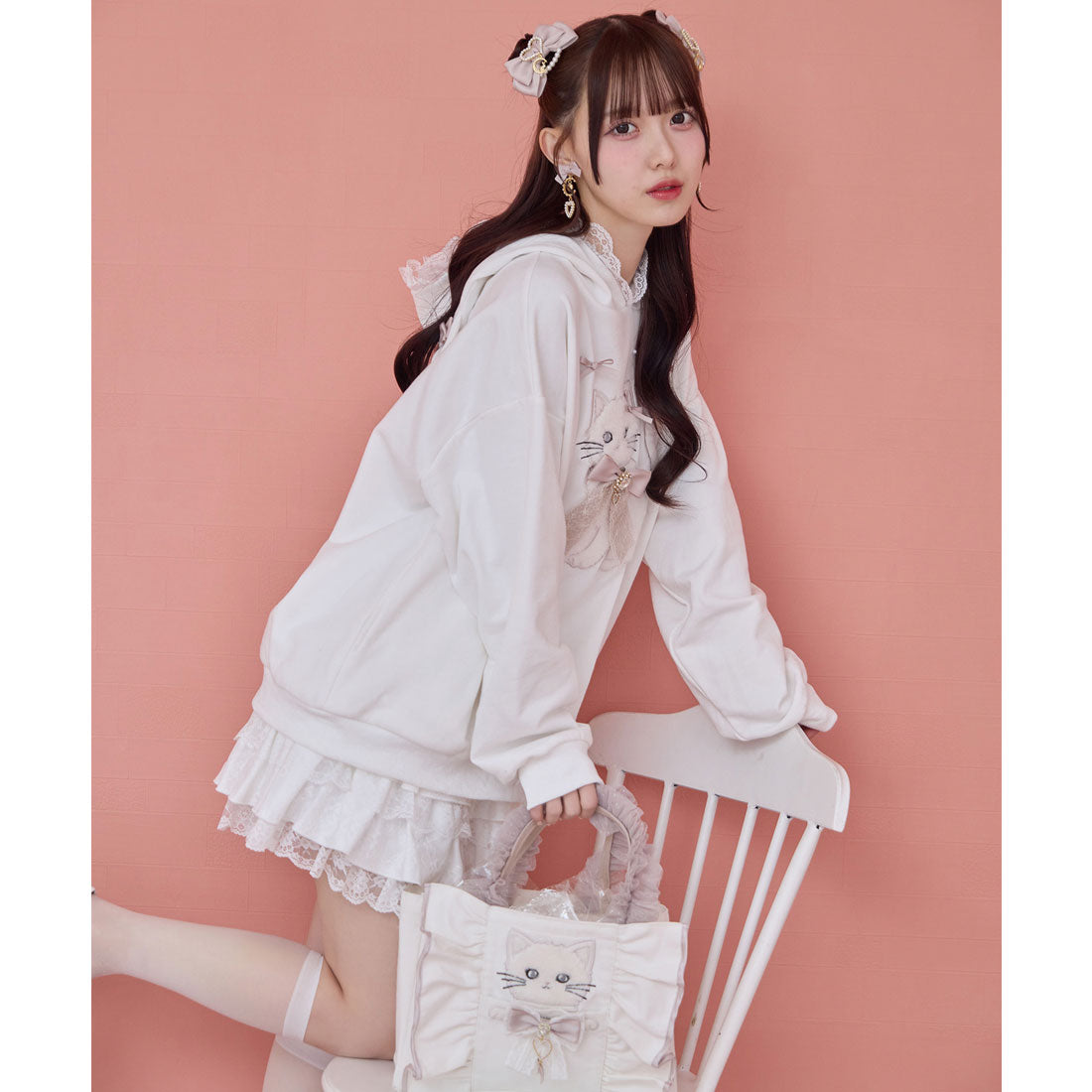 ロジータ ROJITA RibbonCat ミニトートバッグ （ホワイト） ホワイト