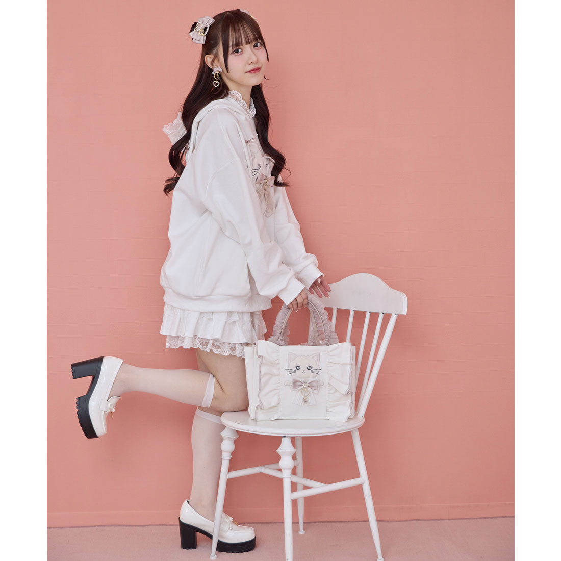 ロジータ ROJITA RibbonCat ミニトートバッグ （ホワイト） ホワイト