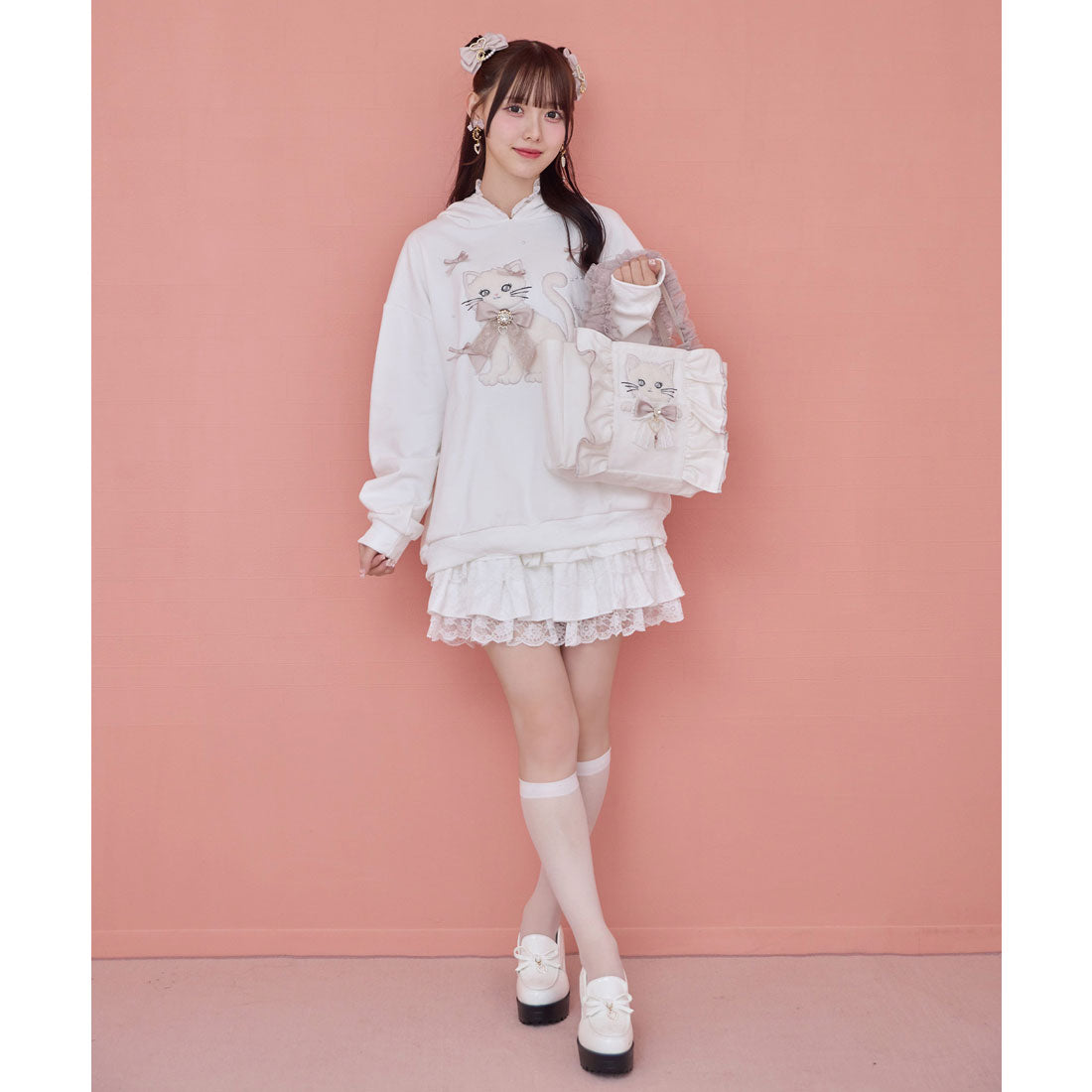 ロジータ ROJITA RibbonCat ミニトートバッグ （ホワイト） ホワイト