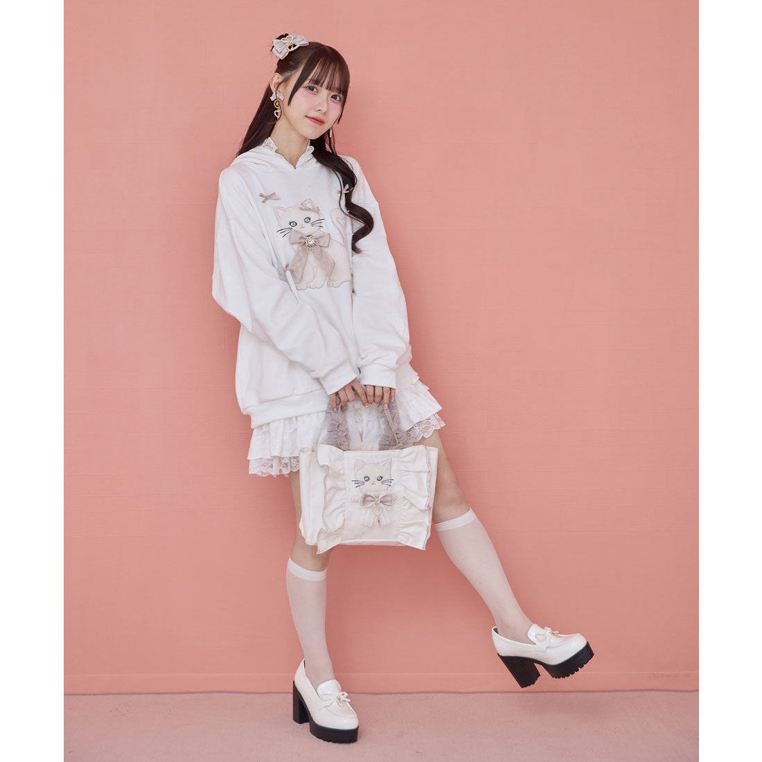 ロジータ ROJITA RibbonCat ミニトートバッグ （ホワイト） ホワイト