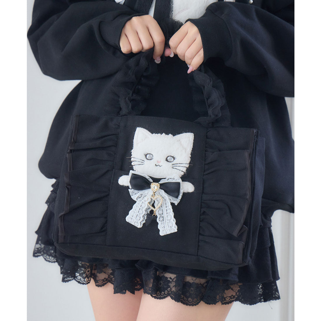 ロジータ ROJITA RibbonCat ミニトートバッグ （ブラック） ブラック