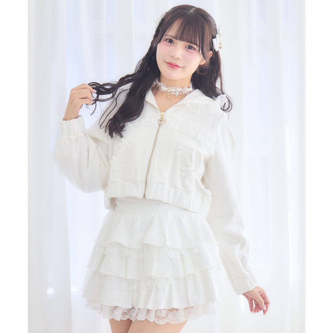 ロジータ ROJITA レースティアードスカパン （ホワイト） ホワイト