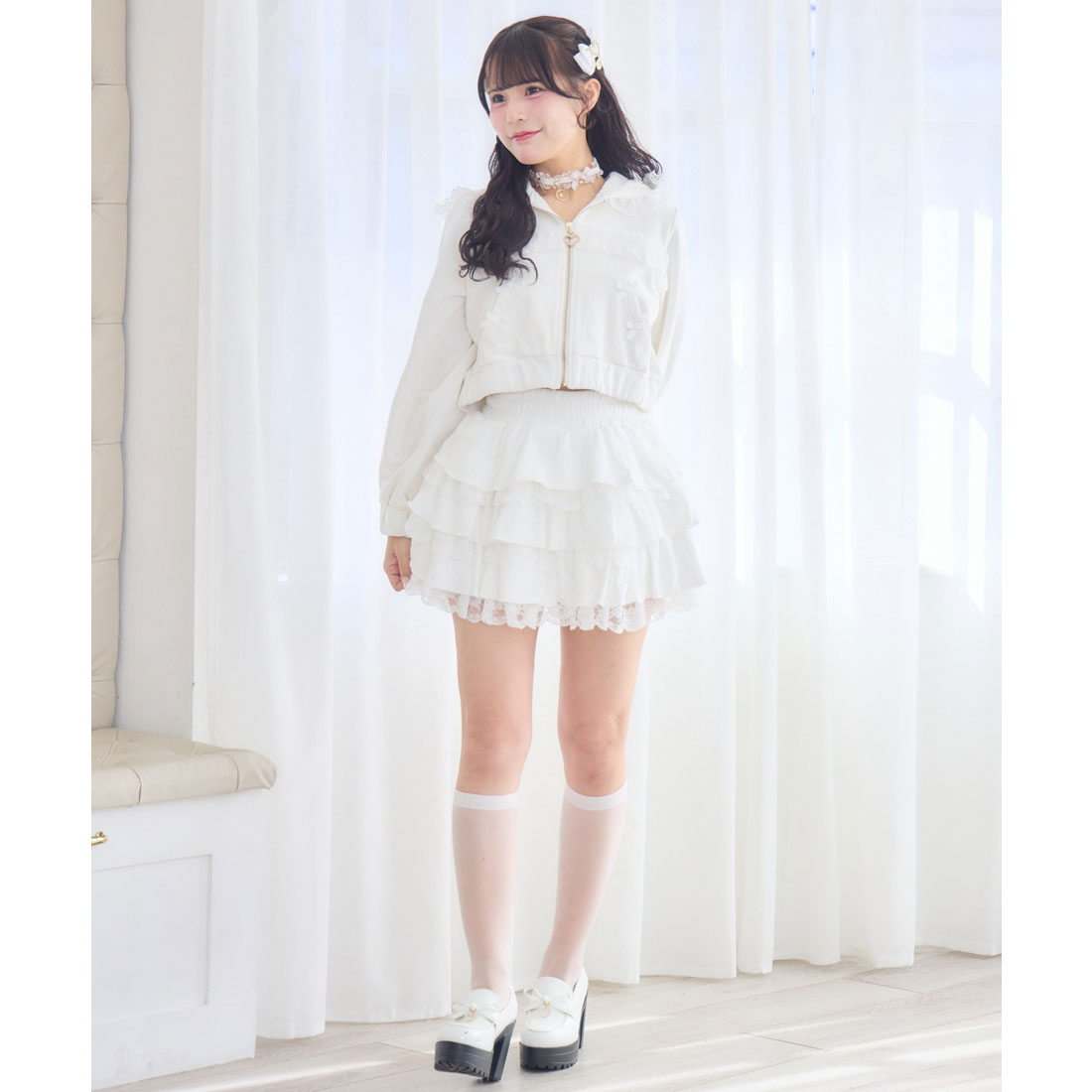 ロジータ ROJITA レースティアードスカパン （ホワイト） ホワイト