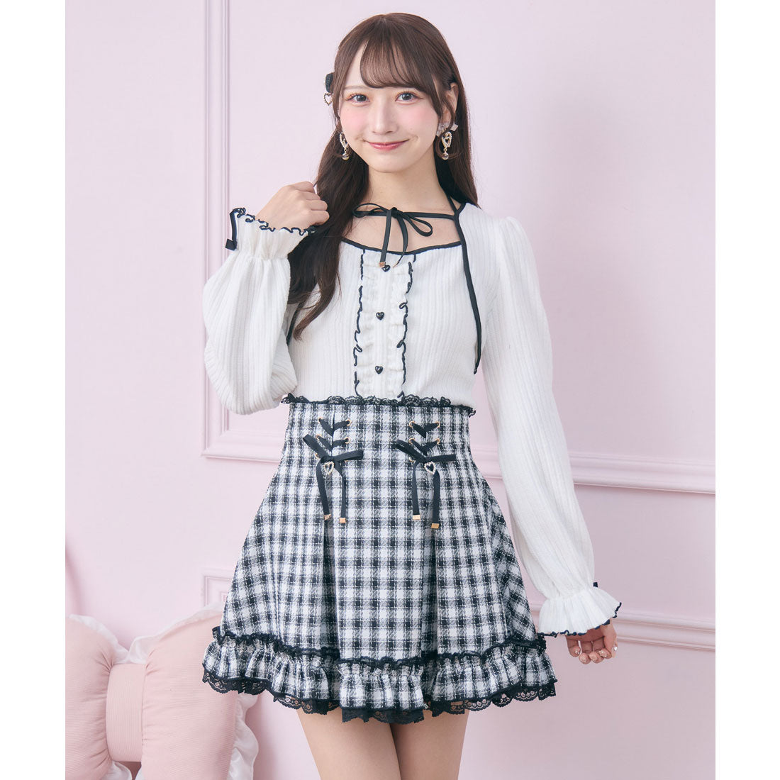 ロジータ ROJITA 配色リボンカットアンサンブル （ホワイト） ホワイト