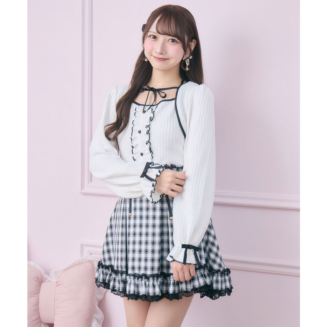 ロジータ ROJITA 配色リボンカットアンサンブル （ホワイト） ホワイト