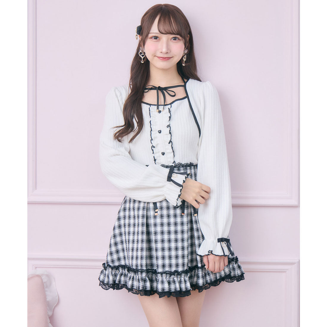 ロジータ ROJITA 配色リボンカットアンサンブル （ホワイト） ホワイト