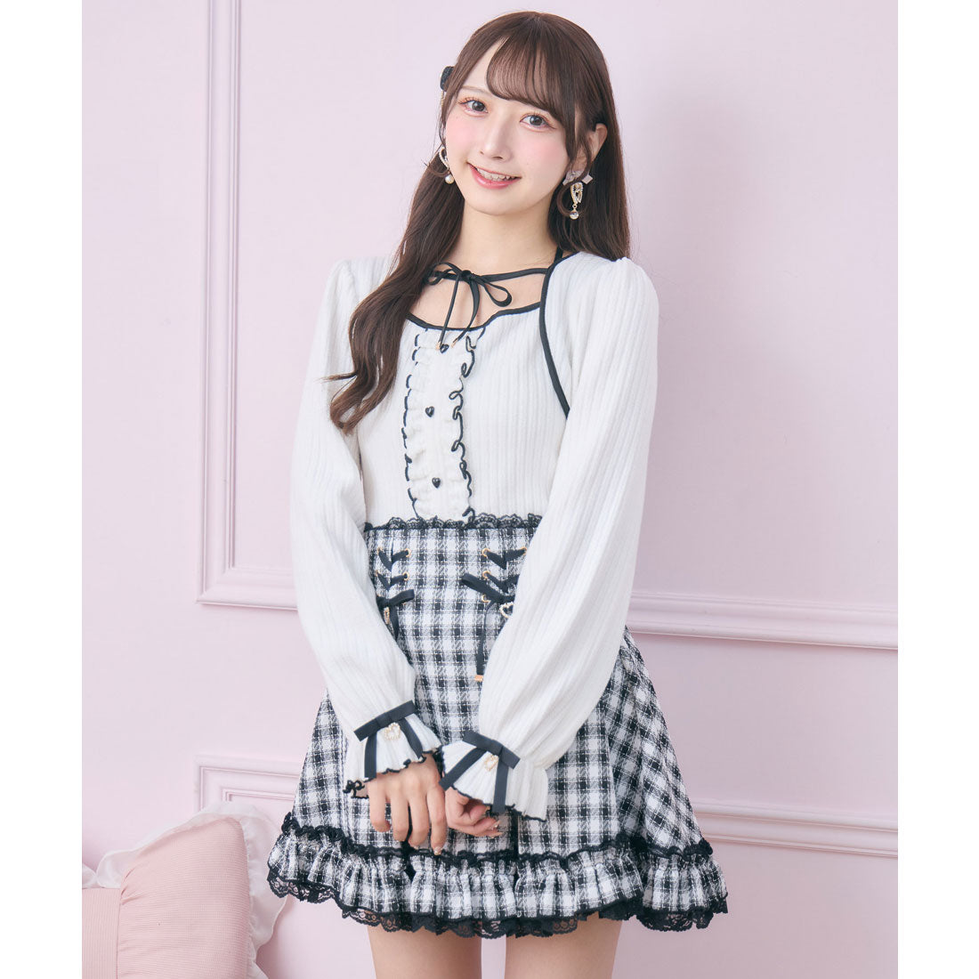 ロジータ ROJITA 配色リボンカットアンサンブル （ホワイト） ホワイト