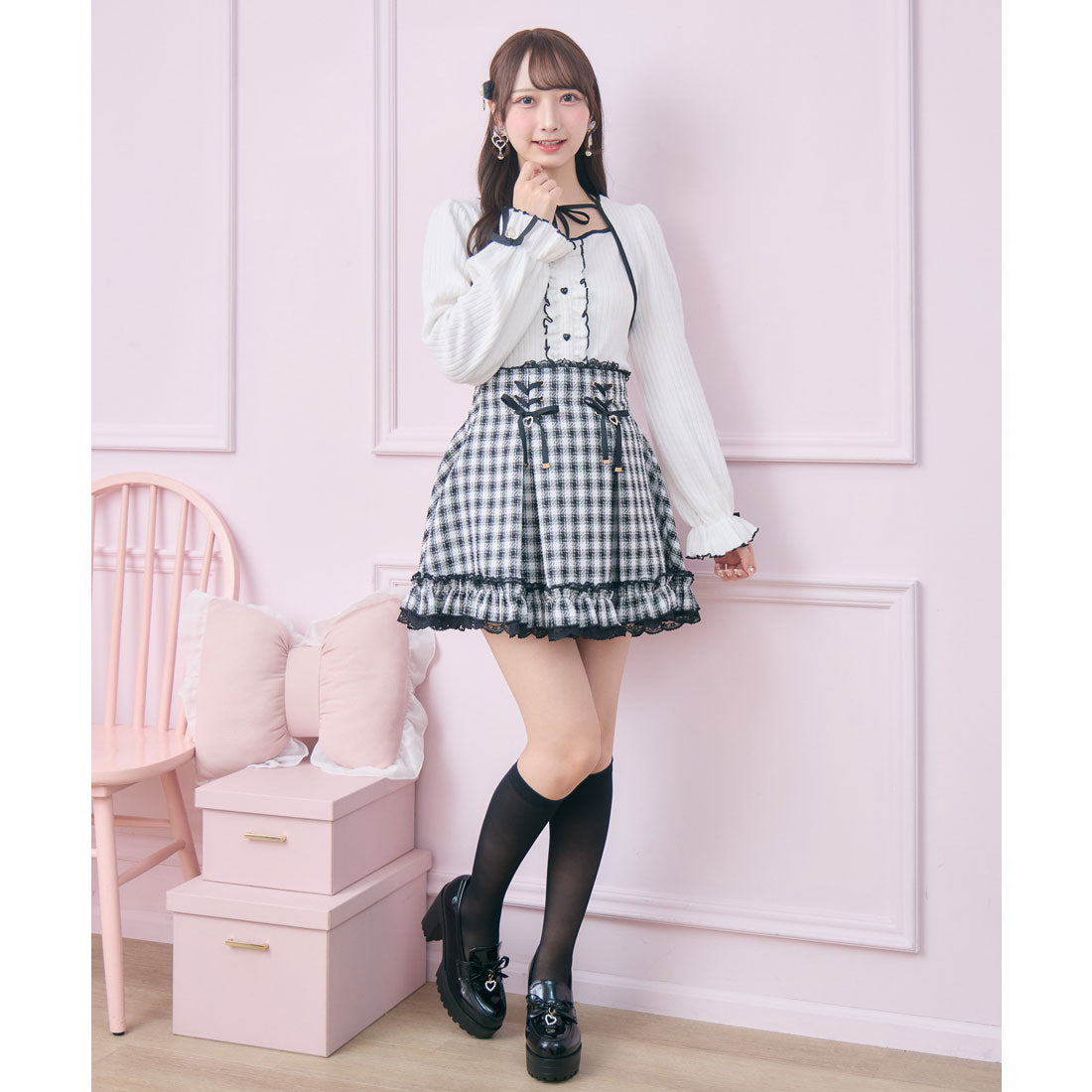 ロジータ ROJITA 配色リボンカットアンサンブル （ホワイト） ホワイト