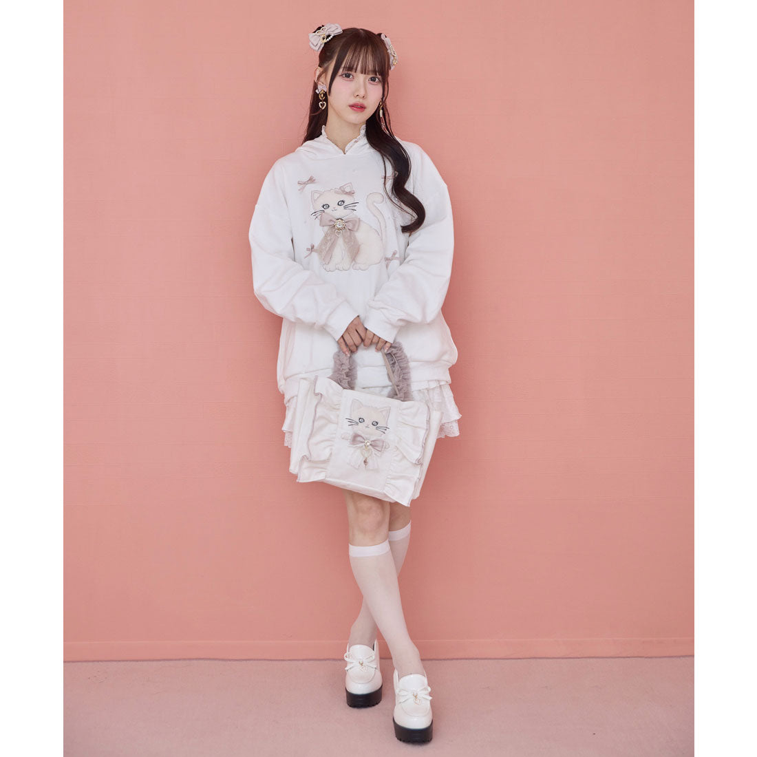 ロジータ ROJITA RibbonCatスウェットパーカー （ホワイト） ホワイト