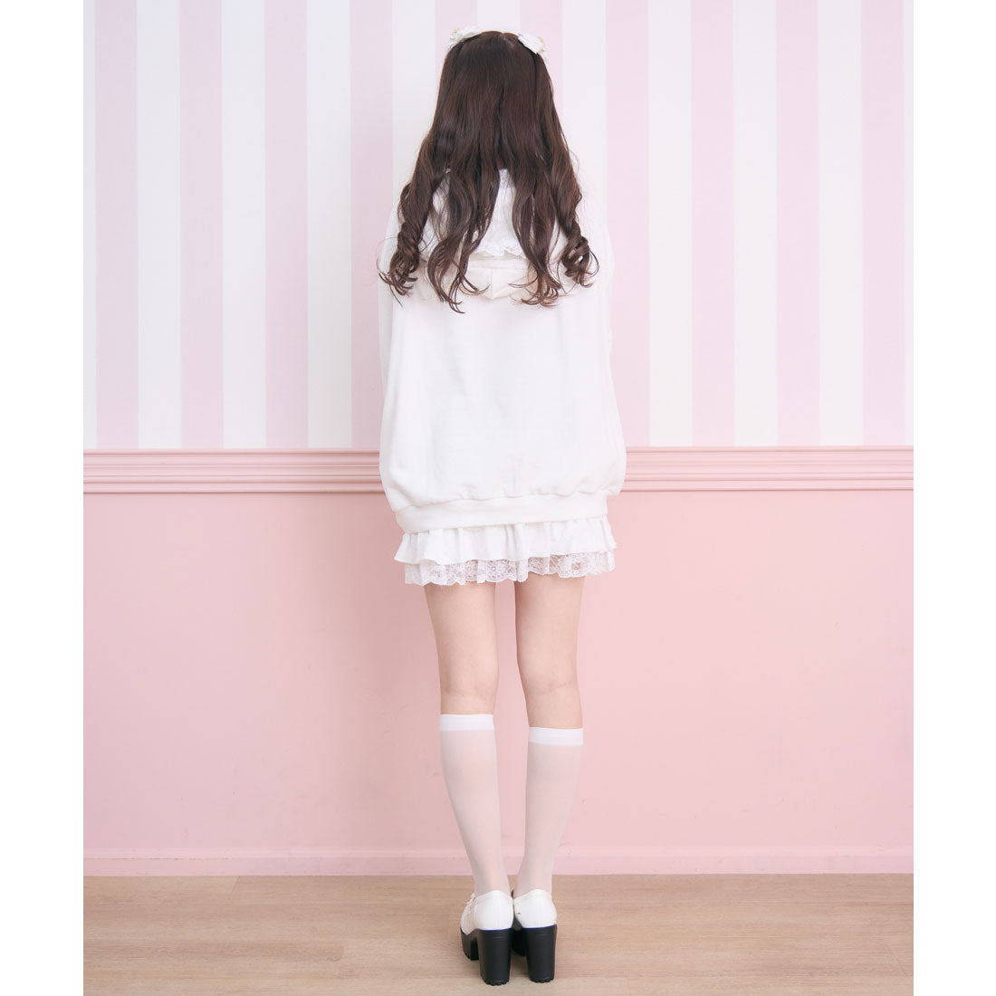 ロジータ ROJITA RibbonCatスウェットパーカー （ホワイト） ホワイト