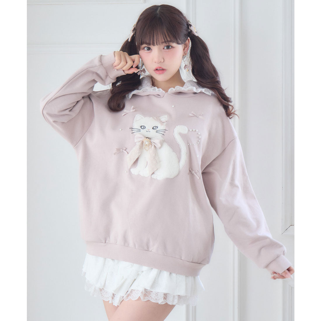 ロジータ ROJITA RibbonCatスウェットパーカー （ピンク） ピンク
