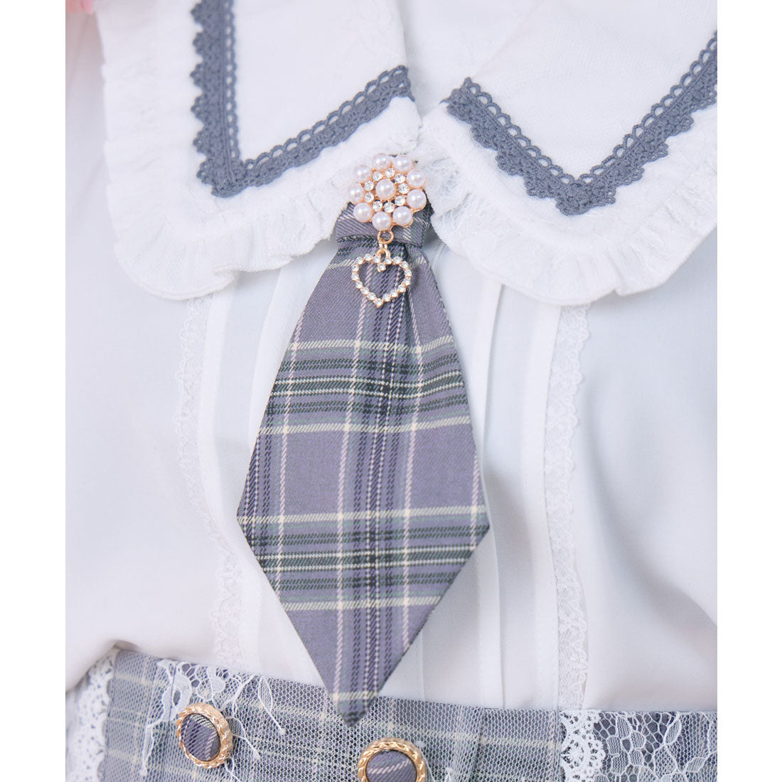 ロジータ ROJITA セーラー風ネクタイブラウス （グレー） グレー