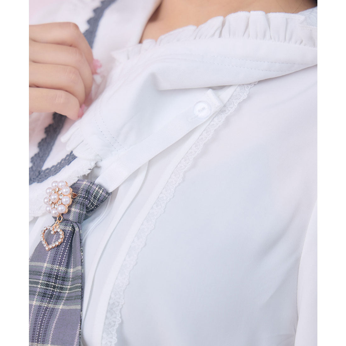 ロジータ ROJITA セーラー風ネクタイブラウス （グレー） グレー