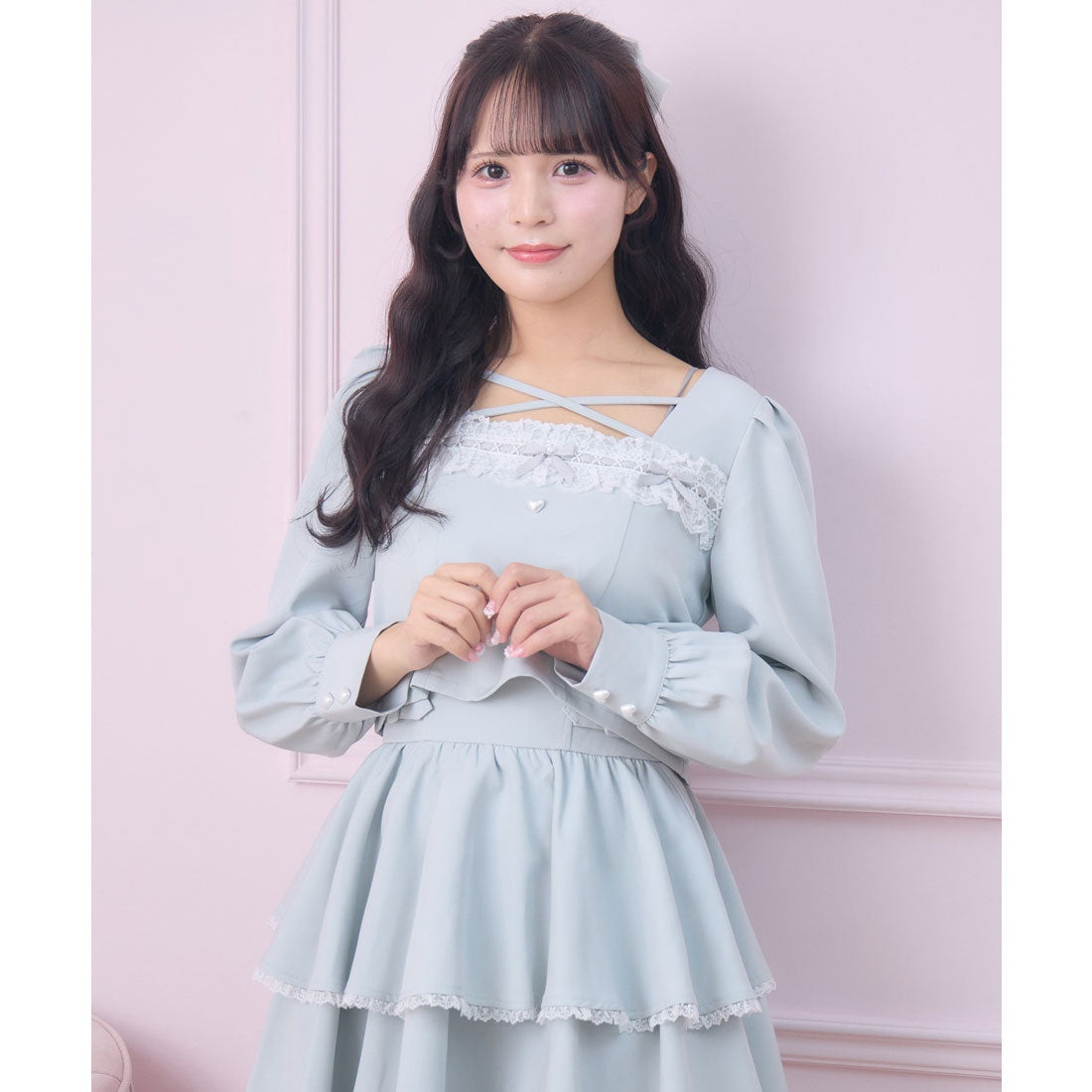 ロジータ ROJITA はしごレースティアードセットアップ （ミント） ミント