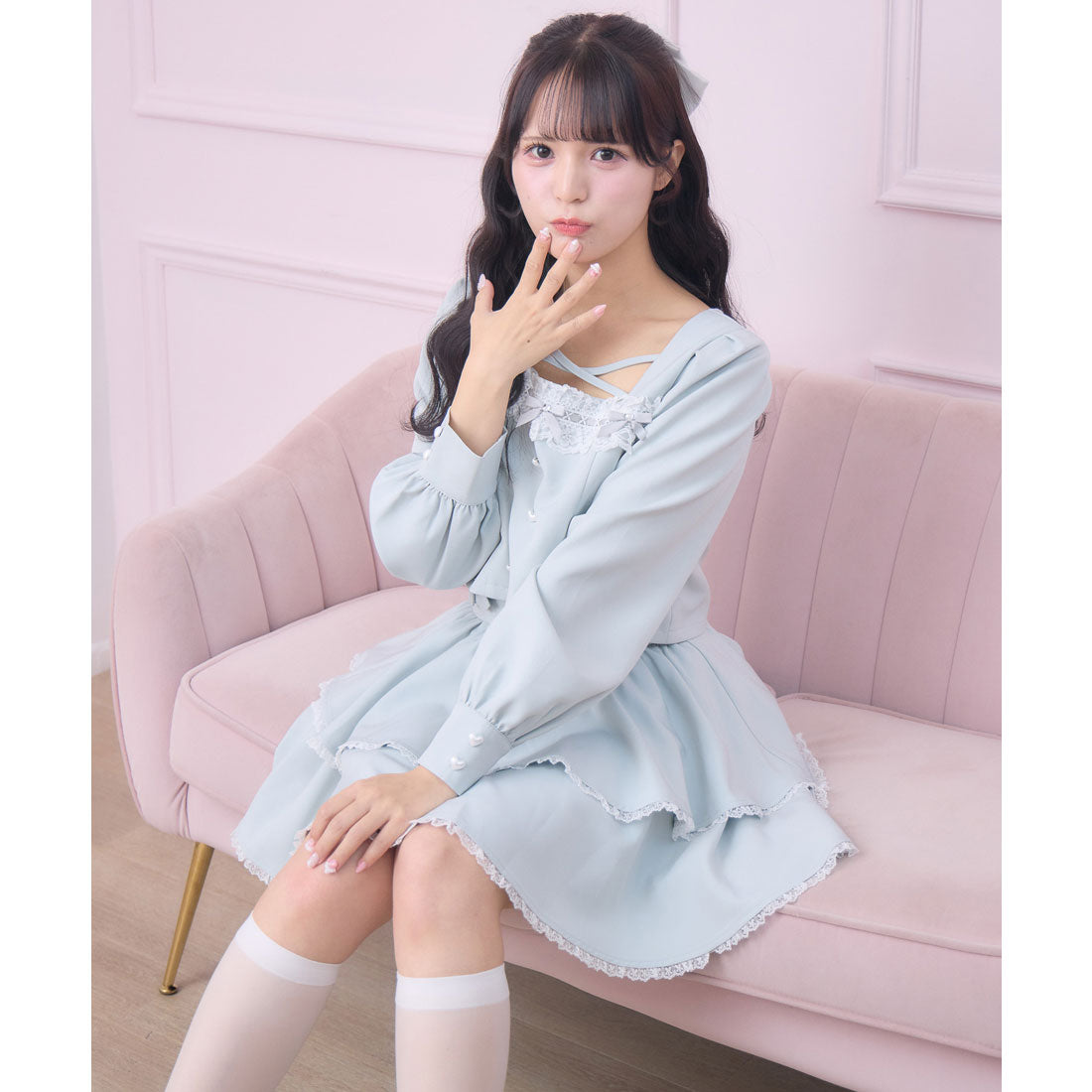 ロジータ ROJITA はしごレースティアードセットアップ （ミント） ミント