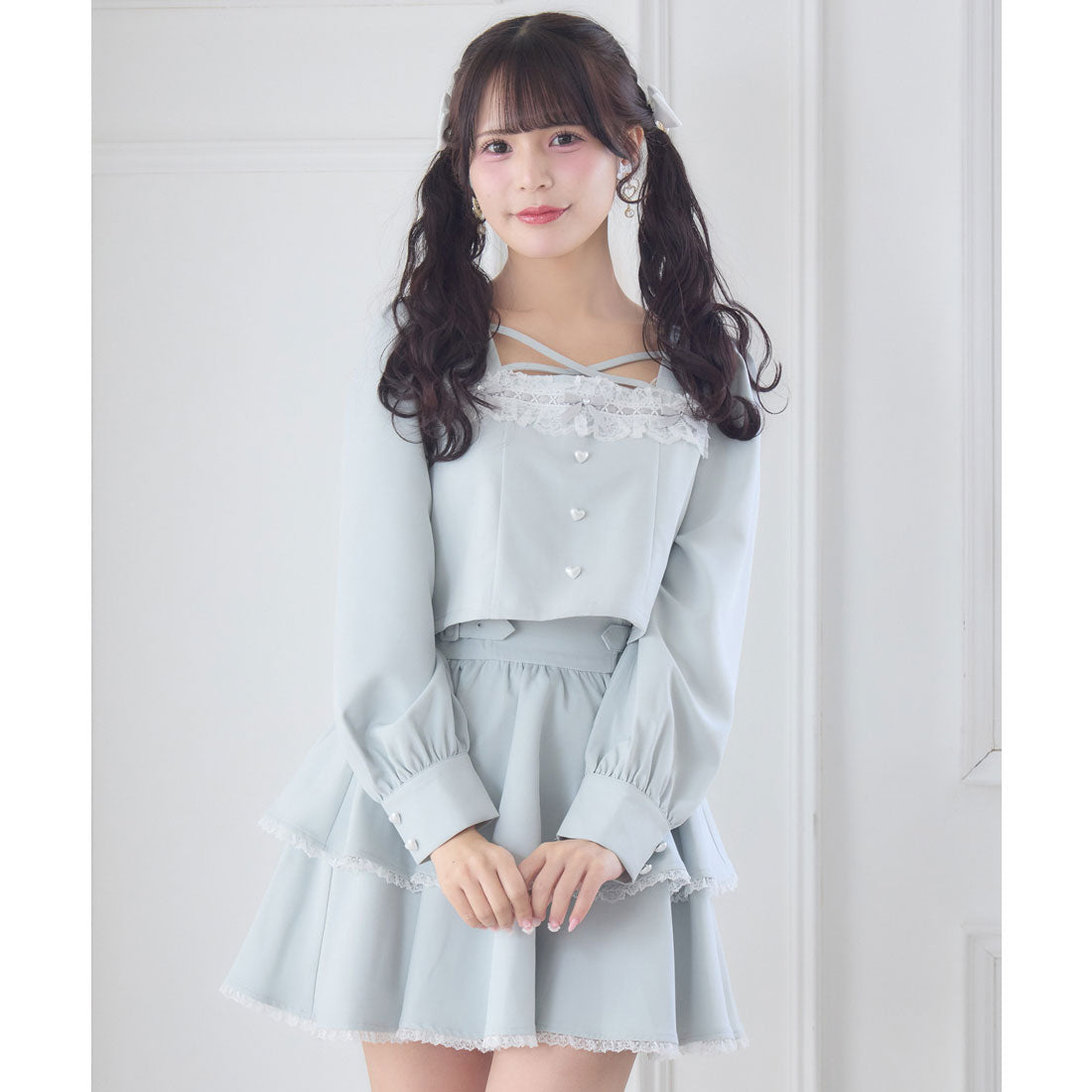 ロジータ ROJITA はしごレースティアードセットアップ （ミント） ミント