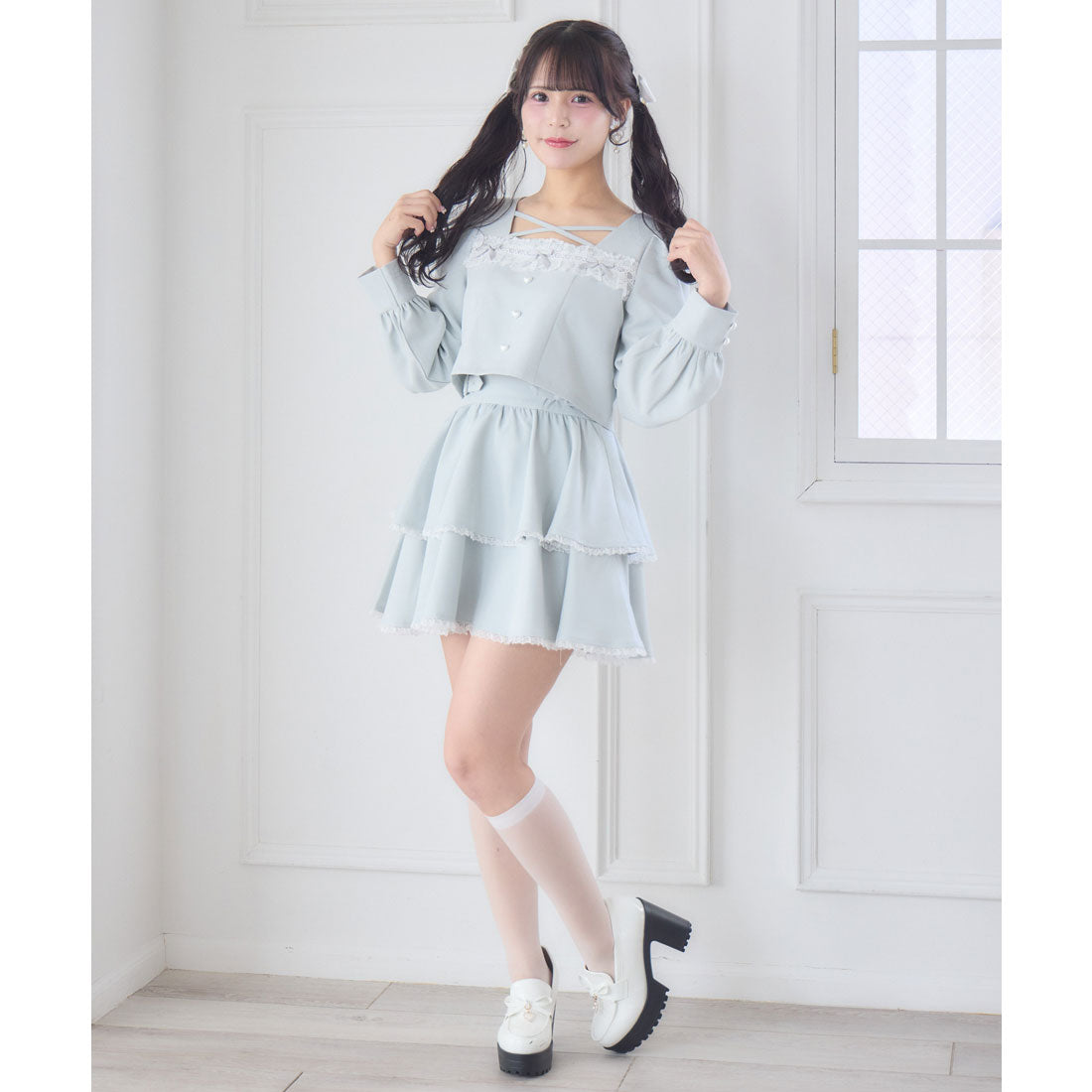 ロジータ ROJITA はしごレースティアードセットアップ （ミント） ミント